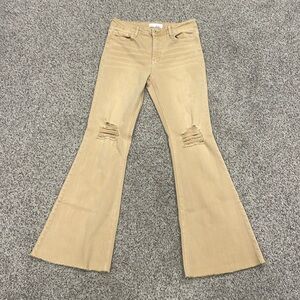 VERVET Khaki Flare Denim Jeans